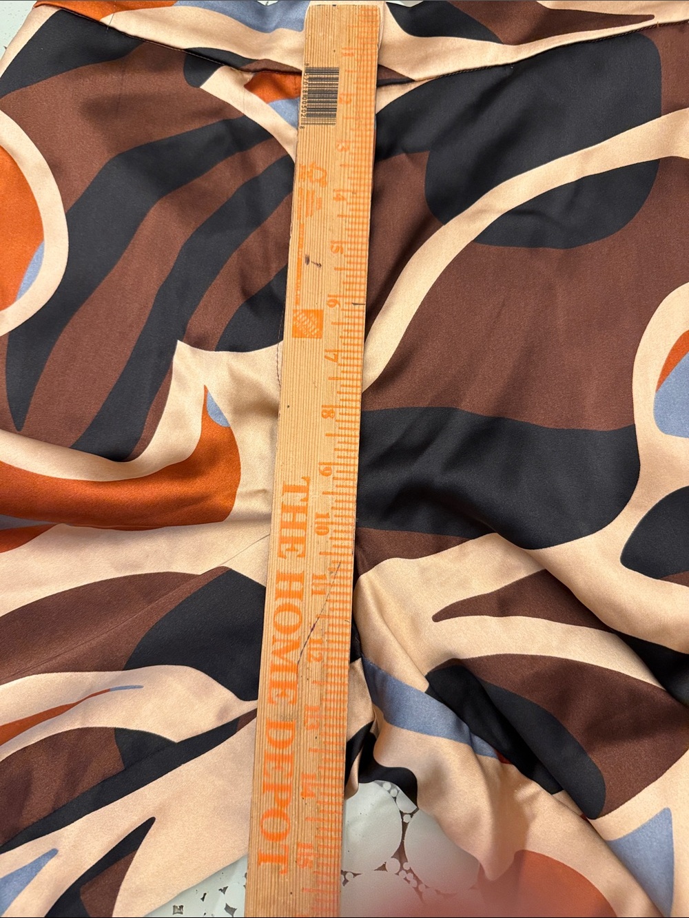 House of Harlow 1960s Satin Retro Psychedelic Wide Leg Palazzo Pants Size M - Picture 7 of 10